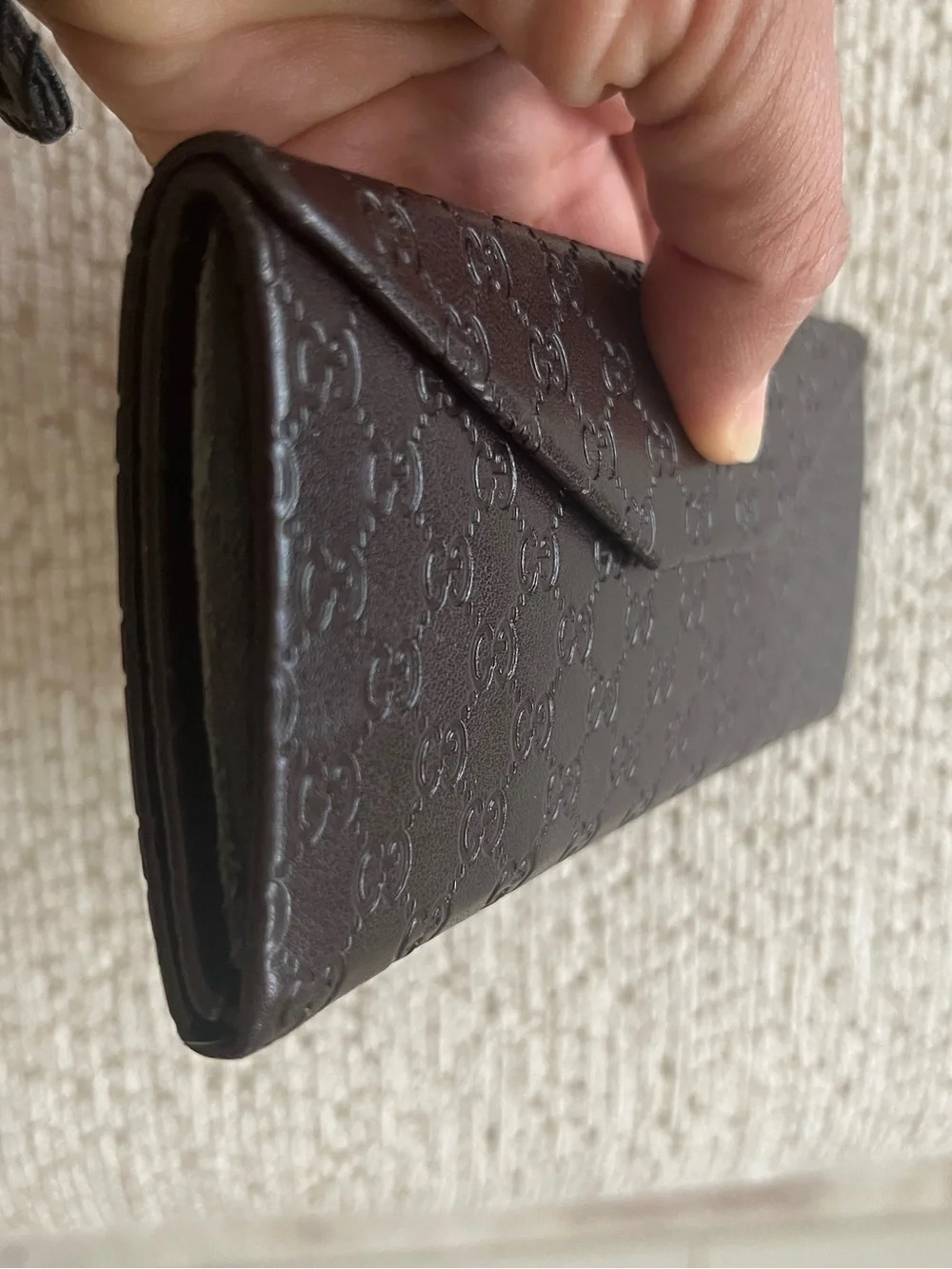 Gucci Brown Embossed GG Leather lens case